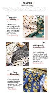 Makro-Detail von HD-Paisley und Polka-Dot-Print auf hochwertigem Seidenimitat-Schal