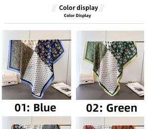 Detailstruktur von Paisley und Polka-Dot Seidenschal an einer Verkaufsstange