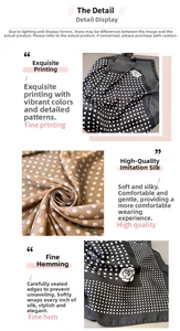 Détail du foulard en soie avec motif floral à pois et finitions de couture de qualité