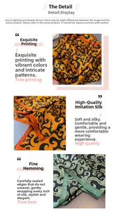 Detail of satin silk scarf showing intricate paisley patterns and fine hemmed edges