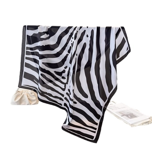 Elegant zebra print silk shawl for women, lightweight fashion neck scarf beach wrap