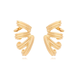 Clips D'Oreilles Vintage Géométriques À Couches Multiples En Forme De C Alliage De Zinc Rétro Bijoux Pour Femmes