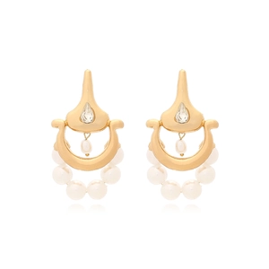 Vintage French Palace Style Dangle Earrings For Women Alloy Rhinestone Waterdrop Crystal Inlaid With Faux Artificial Pearl Elegant