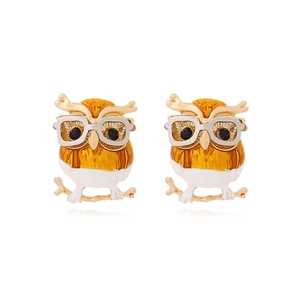 Cartoon Eule Ohrstecker Zinklegierung Emaille Brille Tier Vintage Mode Schmuck Damen