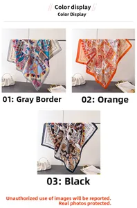 Foulard quadrati in finta seta con tre stampe artistiche graffiti e motivi geometrici