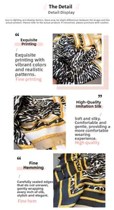 Close-up of leopard chain print satin scarf showing fine stitching and silky texture