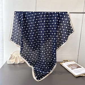 Elegant Polka Dot Satin Square Scarf For Women Vintage Geometric Print Neck Head Scarf Fashion Hair Accessory Bandana