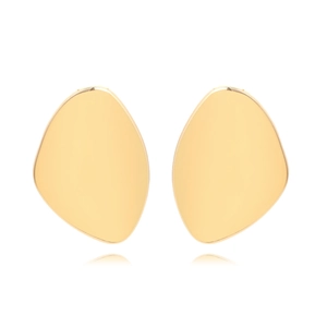Boucles D'oreilles Géométriques Rétro En Alliage De Zinc Ovales Irrégulières Polies Miroir Grandes Mode Tendance Femmes