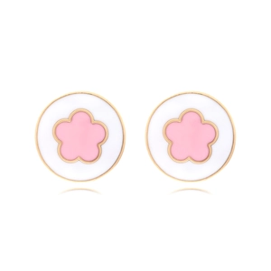 Orecchini A Lobo Fiore Dolce Lega Di Zinco Smalto Rotondo Floreale Gioielli Di Moda Minimalista Per Donne Ragazze