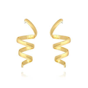 Boucles D'oreilles À Tige En Alliage Spirale Torsadée Pour Femmes Bijoux D'oreille En Métal Poli Géométrique Exagéré Rétro