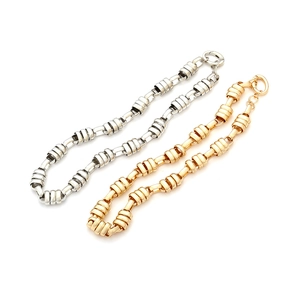 Minimalist chunky chain link necklace in gold and silver finish with industrial aesthetic