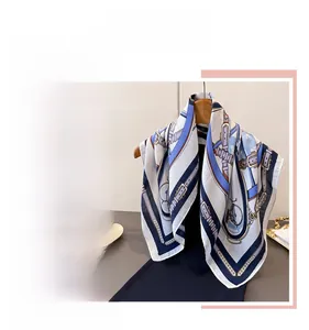 Detail view of vintage horse carriage scarf showing elegant drape and silk-like texture