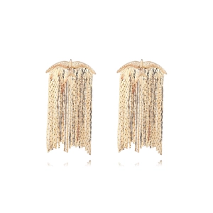 Vintage Golden Bird Tassel Dangle Earrings Retro Swallow Design Zinc Alloy Copper Chain Fashion Statement Jewelry