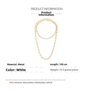 Produktspezifikationen der mehrlagigen Goldkette mit Details zu Größe und Gewicht