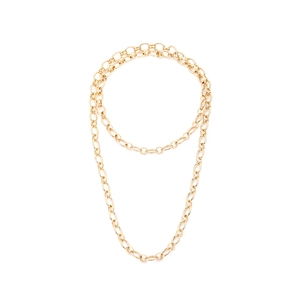 Multi Layer Lange Gliederkette Halskette Handgefertigte Metall Oval Ring Schlüsselbein Halsketten Für Damen Modeschmuck