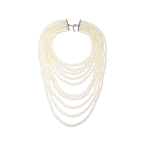 Multi Layer Faux Artificial Pearl Necklace For Women Luxury Statement Waterfall Choker Alloy Adjustable Chain Elegant Jewelry