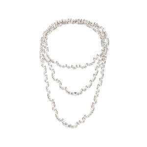 Long Chain Necklace With Imitation Artificial Pearls And Rhinestones Handmade Multi Layer Elegance Jewelry For Women Luxury Style