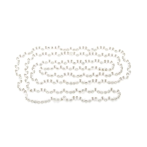 Detail of silver chain with closely set clear crystal rhinestones in prong setting