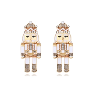 Boucles D'oreilles Casse-Noisette Alliage Émail Strass Künstliche Perle D'imitation Noël Fête Bijoux Dessin Animé Pour Femmes