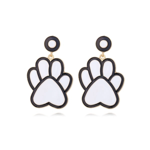Tierpfote Ohrhänger Legierung Emaille Süße Cartoon Katze Hund Klaue Herzform Mode Schmuck Für Frauen