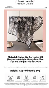 Détail du foulard en soie à motif paisley montrant la texture et les instructions