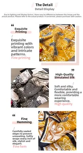 Détail d'un foulard en soie synthétique à motif cachemire avec impression et coutures fines