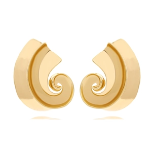 Geometric Spiral C-Shape Earrings Zinc Alloy High Polish Statement Retro Minimalist Fashion Jewelry For Women