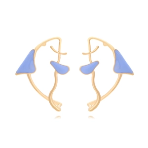 Abstract Tropical Fish Stud Earrings Enamel Zinc Alloy Gold Tone Ocean Animal Jewelry For Women Trendy Personality