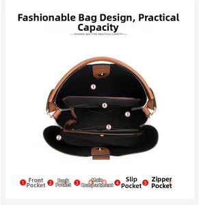 Détail de la structure interne d'un sac seau avec cinq compartiments organisés