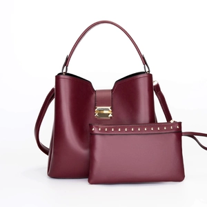Sac À Bandoulière Seau En Cuir PU Pour Femmes Et Pochette À Fermeture Éclair Sac À Main Crossbody Chic Couleur Unie Avec Serrure Dorée