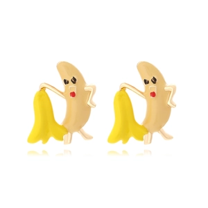 Kreative Personifizierte Bananen Ohrringe Legierung Tropföl Emaille Gelb Süße Cartoon Frucht Schmuck Frauen