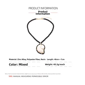 Spécifications de taille pour collier pendentif coquillage avec cordon tressé et dimensions