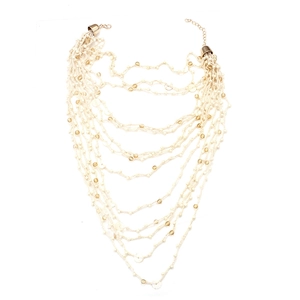 Collana Boema Multistrato In Corda Di Cotone Intrecciata Con Conchiglie Perle Di Vetro Lega Gioielli Per Donne Boho