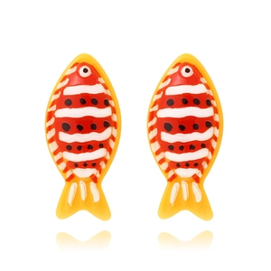 Colorful Tropical Fish Drop Earrings Resin Clownfish Ocean Style Exaggerated Animal Shape Jewelry For Women