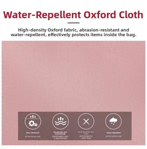 Detail of pink waterproof Oxford fabric showing high-density tear-resistant texture