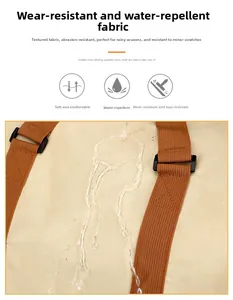 Close-up of waterproof canvas fabric showing water resistance and durable texture on travel bag