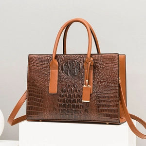 Sacs À Main Femme Gaufré Crocodile Cuir PU Grande Capacité Sac Cabas Sac À Épaule Pour Bureau Avec Poignée Supérieure