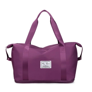 Large Capacity Women Travel Duffel Bag Waterproof Nylon Gym Fitness Shoulder Handbag With Wet Dry Separation Expandable
