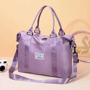 Women Nylon Travel Duffel Bag Large Capacity Dry Wet Separation Fitness Gym Weekend Sports Handbag Shoulder Strap