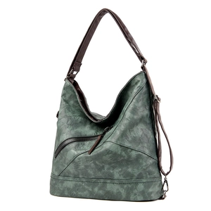 Grand sac à main vintage vert en cuir synthétique avec bandoulière réglable