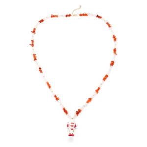 Collier Long Fait Main Avec Perles En Pierre Naturelle Et Pendentif Poisson Koi Bijoux Bohème Pour Femmes