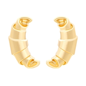 Boucles d'oreilles créoles dorées vintage style croissant avec fini métal poli