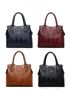 Detailed comparison of four-color textured leather tote bags with kangaroo logo