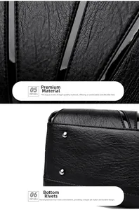 Detailed view of black textured leather fabric with silver protective metal studs on base