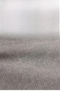 Detailed macro view of durable grey canvas fabric texture with woven pattern