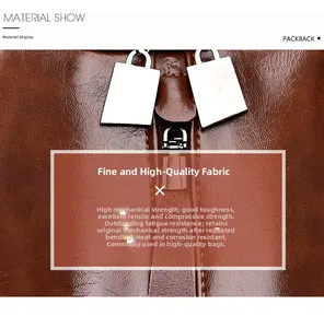 Close-up of brown litchi grain leather texture and durable silver metal zipper detail