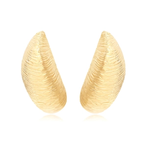 Boucles D Oreilles Croissant Géométriques Texturées Or Ondulé Bijoux En Alliage Avec Tige En Argent Pour Femmes Mode Minimaliste