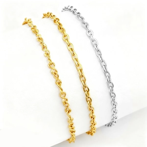 Ensemble de bracelets en acier inoxydable torsadés en forme de huit en or et argent