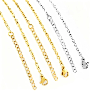 Bracelet En Acier Inoxydable Chaîne Pour Femmes Bijoux De Mode Avec Fermoir Mousqueton Chaîne D'extension Or Argenté