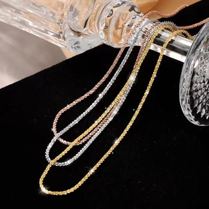 Sparkling minimalist collarbone necklaces in gold, silver, and rose gold plating